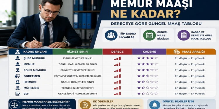 Memur Maaşı Ne Kadar? Dereceye Göre Güncel Maaş Tablosu