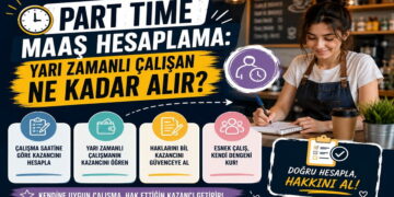 Yarı zamanlı çalışanların saatlik çalışma süresine göre maaş hesaplamasını anlatan görsel